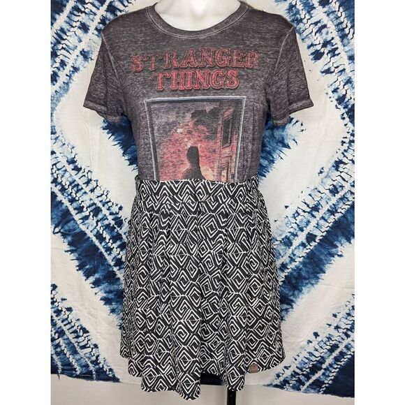 Upcycled Stranger Things Band Tee Dress S/M - Picture 1 of 7